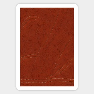 Brown Ornamental Leather Stripes, natural and ecological leather print #50 Sticker